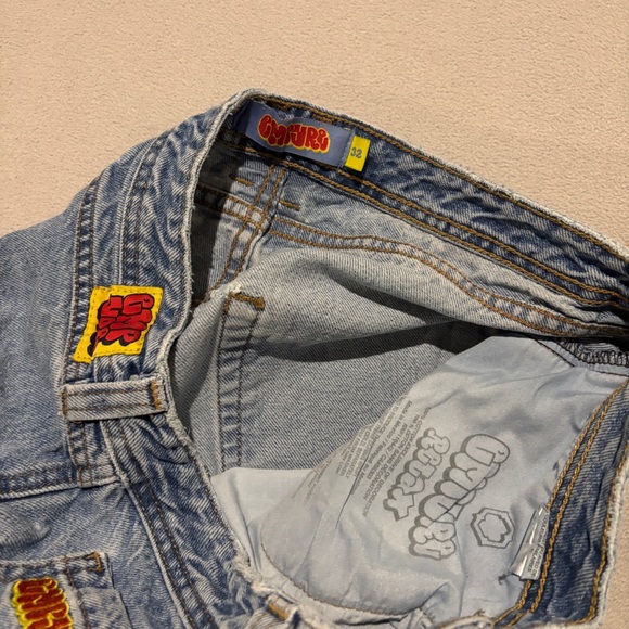 Empyre Jeans sz 32 32x29 Blue Light Wash Denim High Rise Skateboard Relaxed Fit - Picture 6 of 8